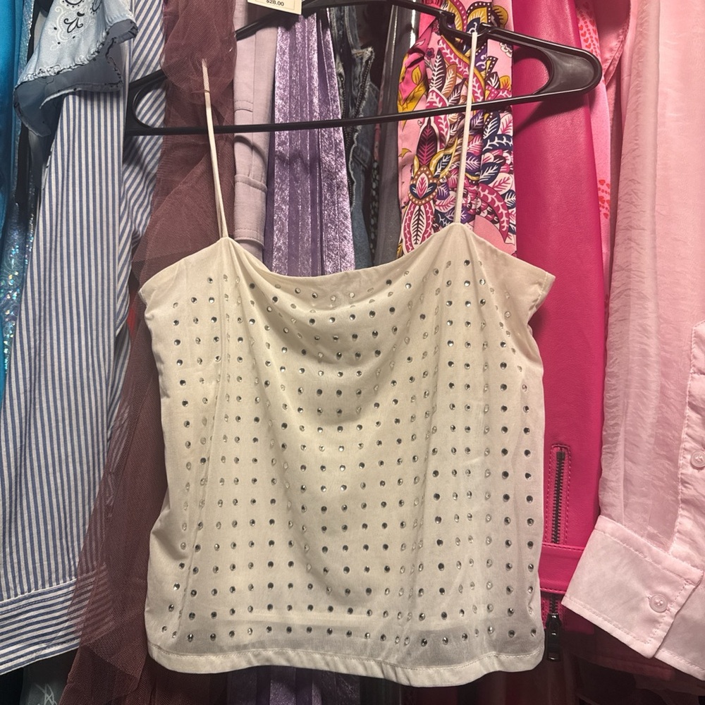 H&M Cream Studded Camisole Top